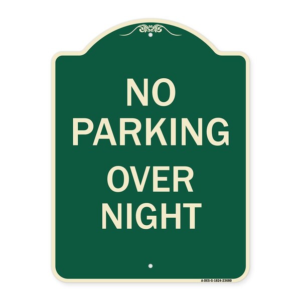 Signmission No Parking Overnight Parking Heavy-Gauge Aluminum Architectural Sign, 24" x 18", G-1824-23680 A-DES-G-1824-23680 - main